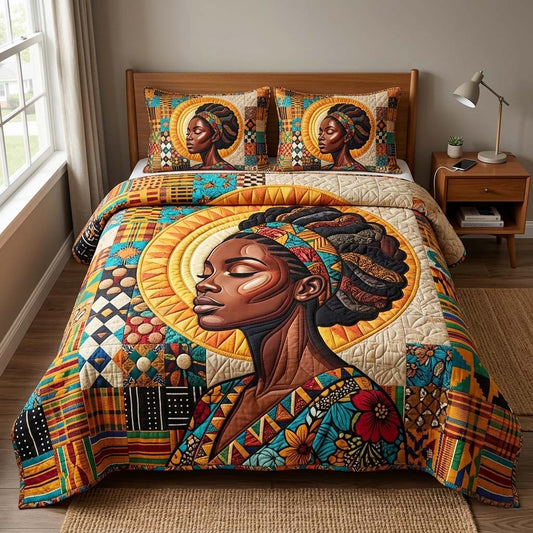 Golden Portrait 3-Piece Quilted Bedding Set GFTOQM4264