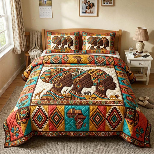 African Queen 3-Piece Quilted Bedding Set GFTOQM4288