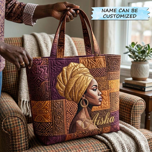 Golden Headwrap Quilted Tote Bag QTCUZ GFTOQM4301