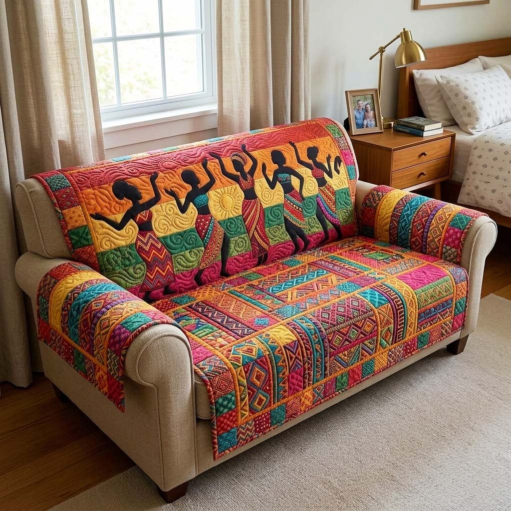 Joyful Rhythm Quilted Sofa Cover GFTOQM4315