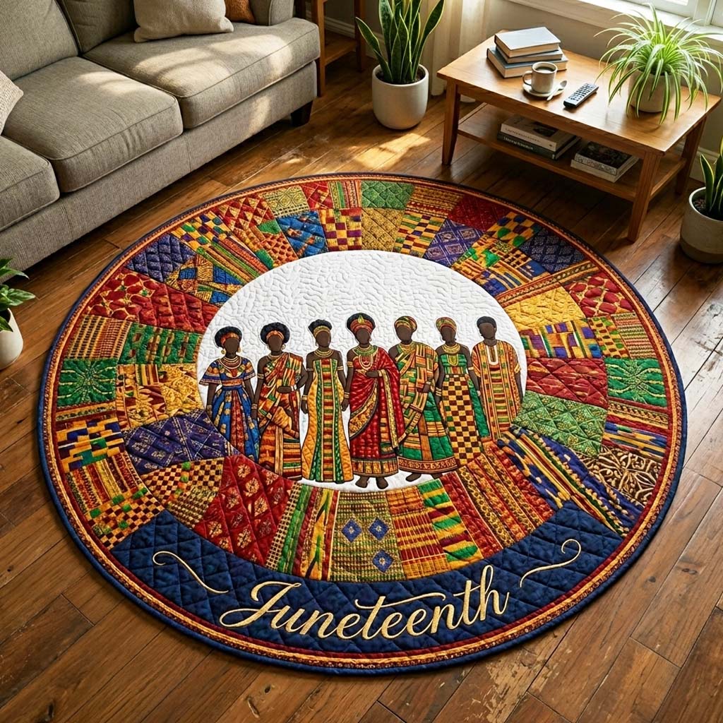 Pride Juneteenth Quilted Round Mat GFTOQM4494