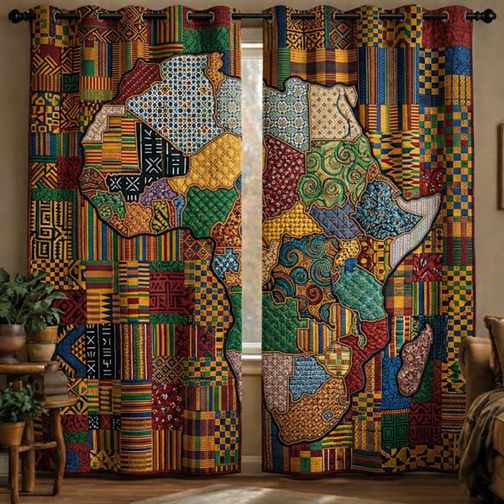 Motherland Map Quilted Curtains GFTOTG3436