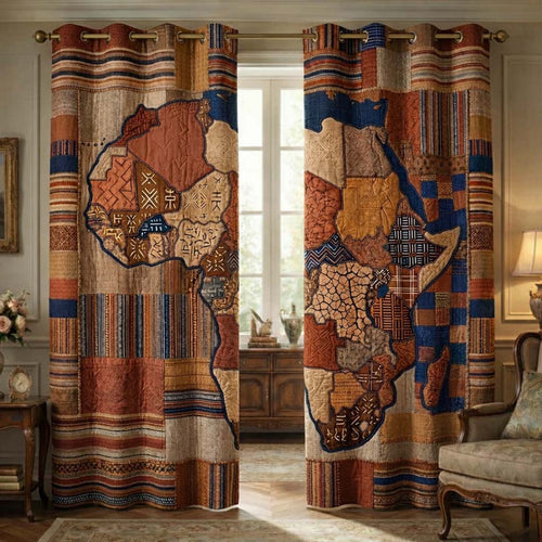 Motherland Map Quilted Curtains GFTOTG3437