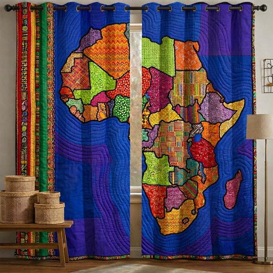 Motherland Map Quilted Curtains GFTOTG3440