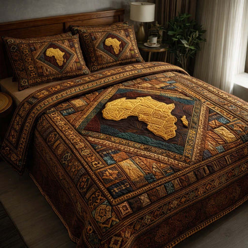 African Heritage Patchwork 3-Piece Quilted Bedding Set GFTOTG3587