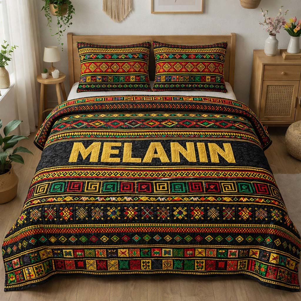 African Heritage Patchwork 3-Piece Quilted Bedding Set GFTOTG3588
