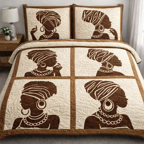 Melanin Queens 3-Piece Quilted Bedding Set GFTOTG3590