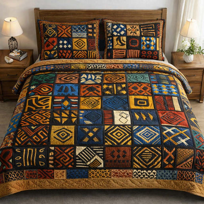 African Heritage Patchwork 3-Piece Quilted Bedding Set GFTOTG3591