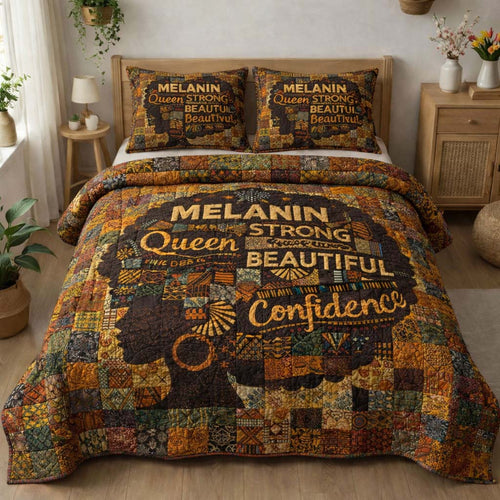 Melanin Queen 3-Piece Quilted Bedding Set GFTOTG3592