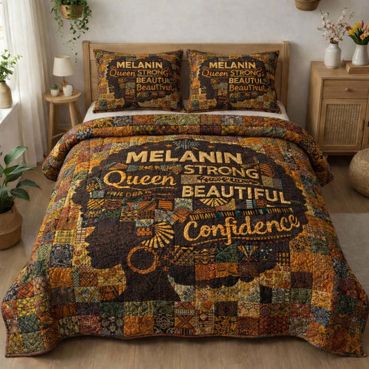 Melanin Queen 3-Piece Quilted Bedding Set GFTOTG3592