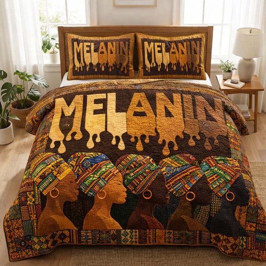 Melanin Queens 3-Piece Quilted Bedding Set GFTOTG3593