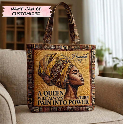 Melanin Queen Quilted Tote Bag QTCUZ GFTOTG3747