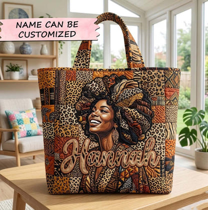 Melanin Queen Quilted Tote Bag QTCUZ GFTOTG3749