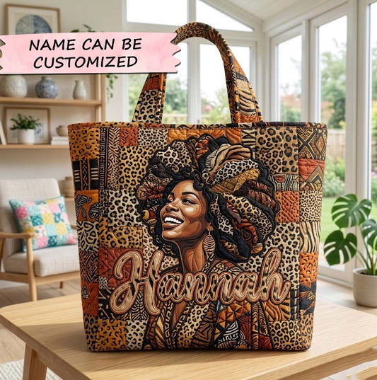Melanin Queen Quilted Tote Bag QTCUZ GFTOTG3749