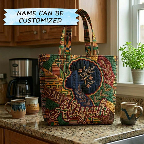 Melanin Queen Quilted Tote Bag QTCUZ GFTOTG3772