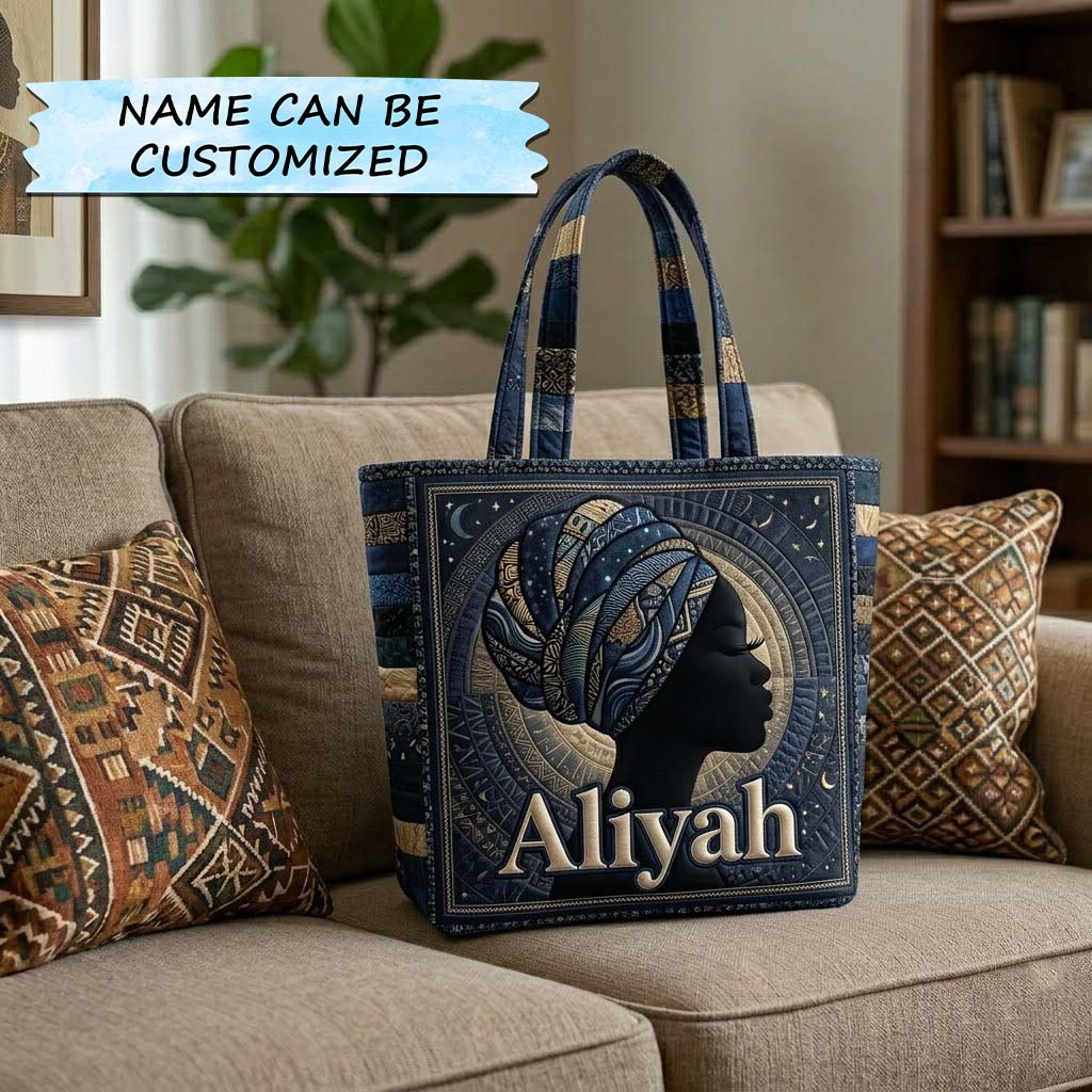 Melanin Queen Quilted Tote Bag QTCUZ GFTOTG3773