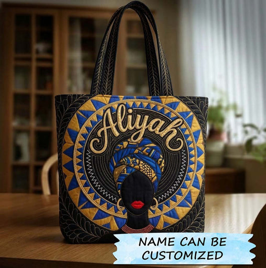 Melanin Queen Quilted Tote Bag QTCUZ GFTOTG3776