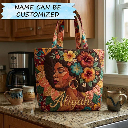 Melanin Queen Quilted Tote Bag QTCUZ GFTOTG3779