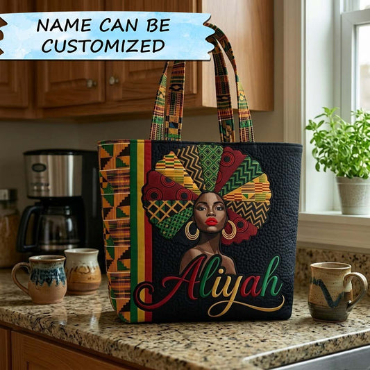Melanin Queen Quilted Tote Bag QTCUZ GFTOTG3780