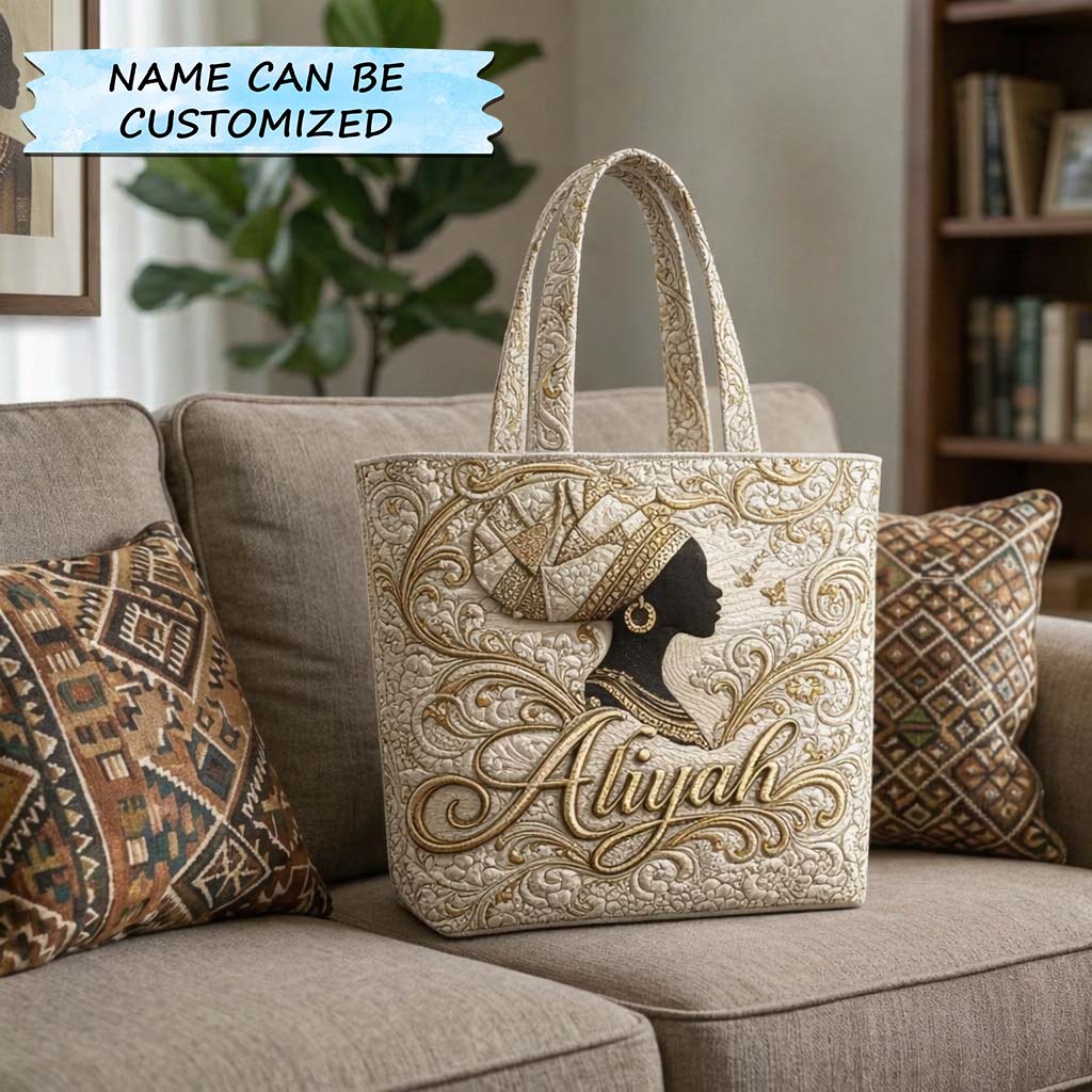 Melanin Queen Quilted Tote Bag QTCUZ GFTOTG3782