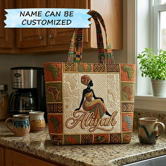 Melanin Queen Quilted Tote Bag QTCUZ GFTOTG3783