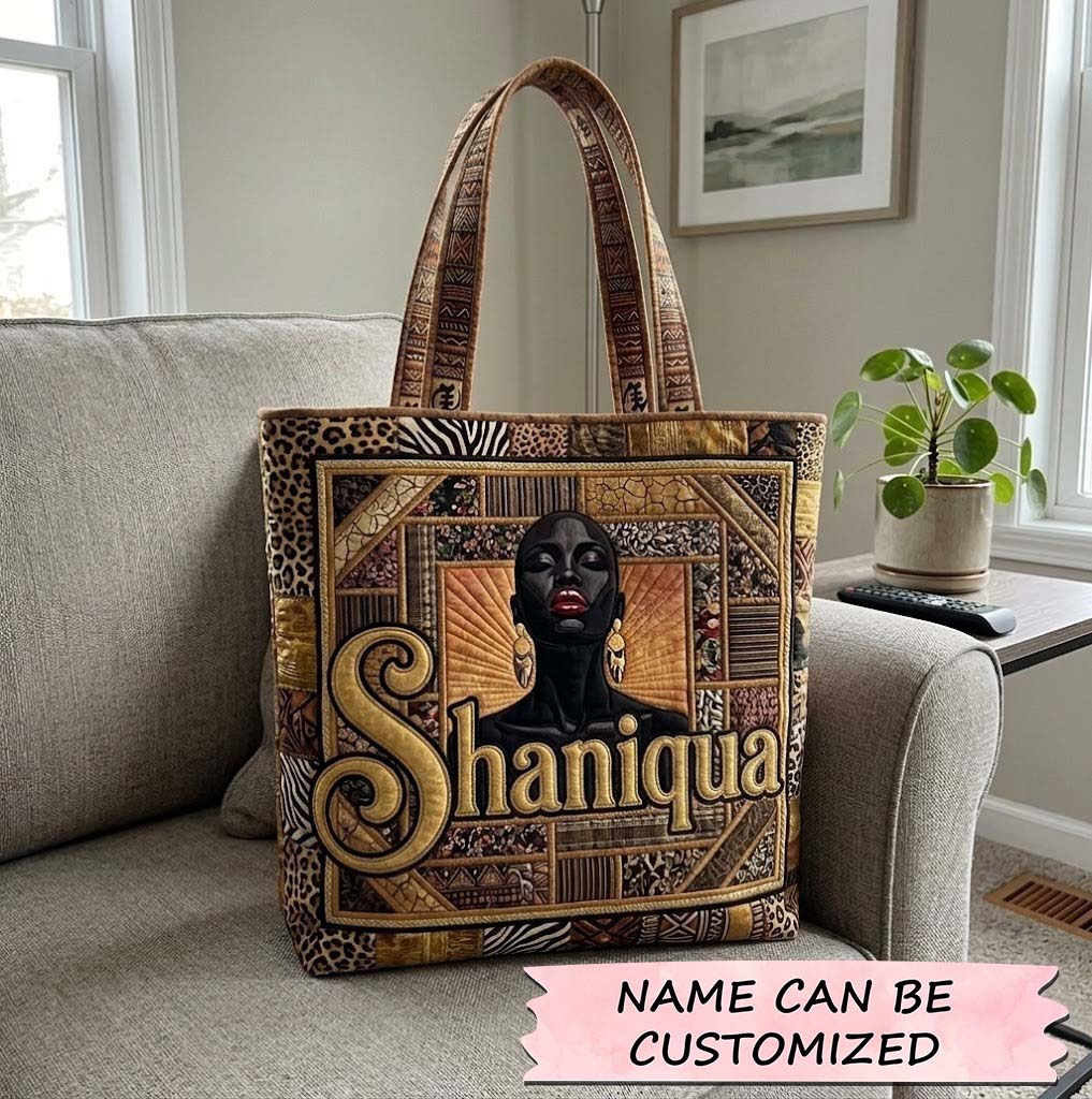 Melanin Queen Quilted Tote Bag QTCUZ GFTOTG3796
