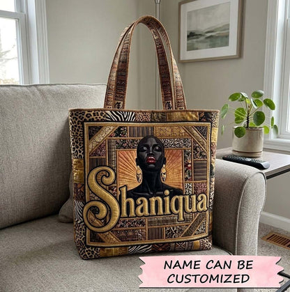 Melanin Queen Quilted Tote Bag QTCUZ GFTOTG3796