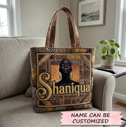 Melanin Queen Quilted Tote Bag QTCUZ GFTOTG3796
