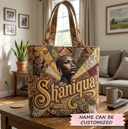Melanin Queen Quilted Tote Bag QTCUZ GFTOTG3798