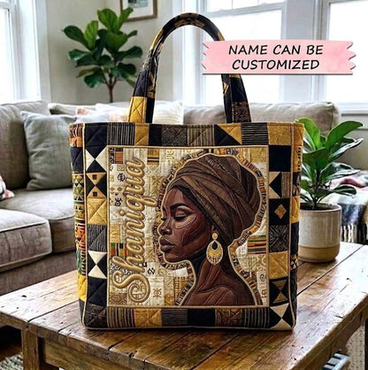 Melanin Queen Quilted Tote Bag QTCUZ GFTOTG3799