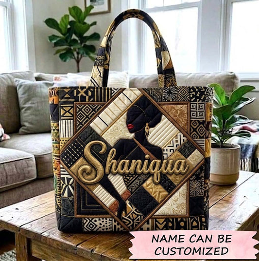 Melanin Queen Quilted Tote Bag QTCUZ GFTOTG3800