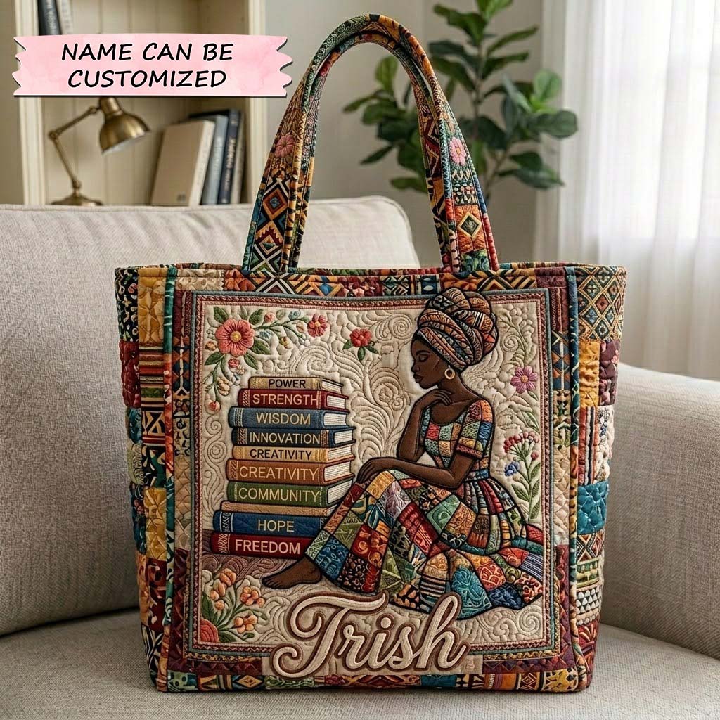 Melanin Queen Quilted Tote Bag QTCUZ GFTOTG3970