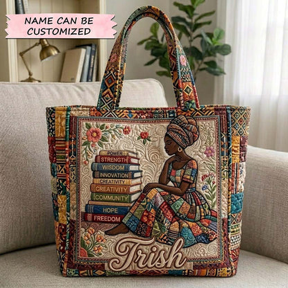 Melanin Queen Quilted Tote Bag QTCUZ GFTOTG3970
