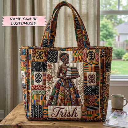Melanin Queen Quilted Tote Bag QTCUZ GFTOTG3975
