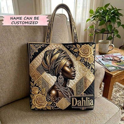 Melanin Queen Quilted Tote Bag QTCUZ GFTOTG3990