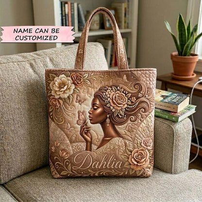 Melanin Queen Quilted Tote Bag QTCUZ GFTOTG3991