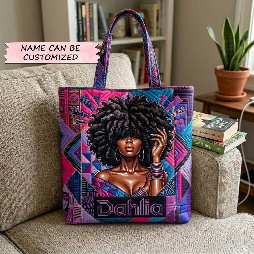 Melanin Queen Quilted Tote Bag QTCUZ GFTOTG3993