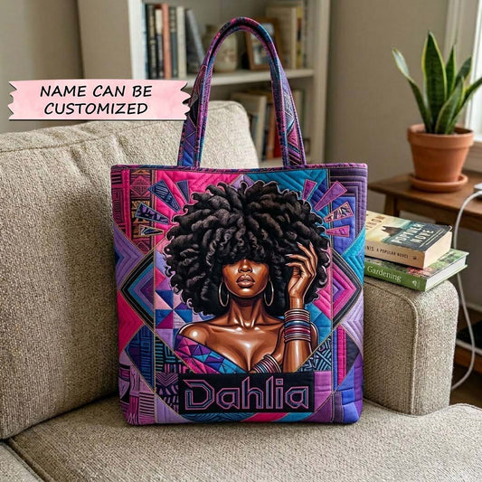 Melanin Queen Quilted Tote Bag QTCUZ GFTOTG3993