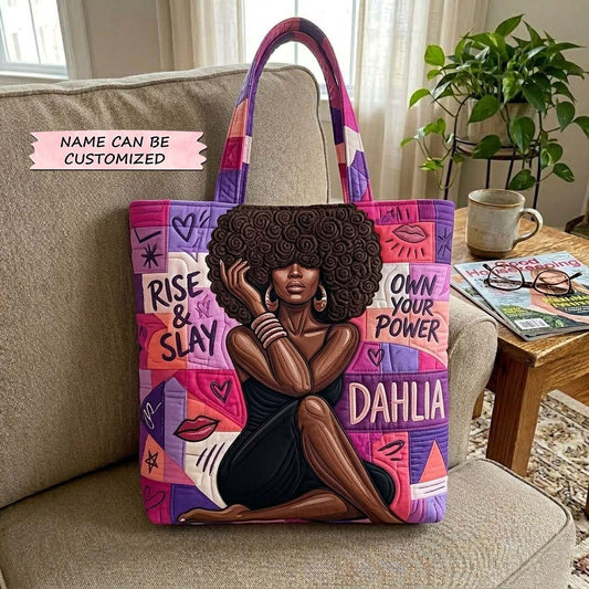 Melanin Queen Quilted Tote Bag QTCUZ GFTOTG3994