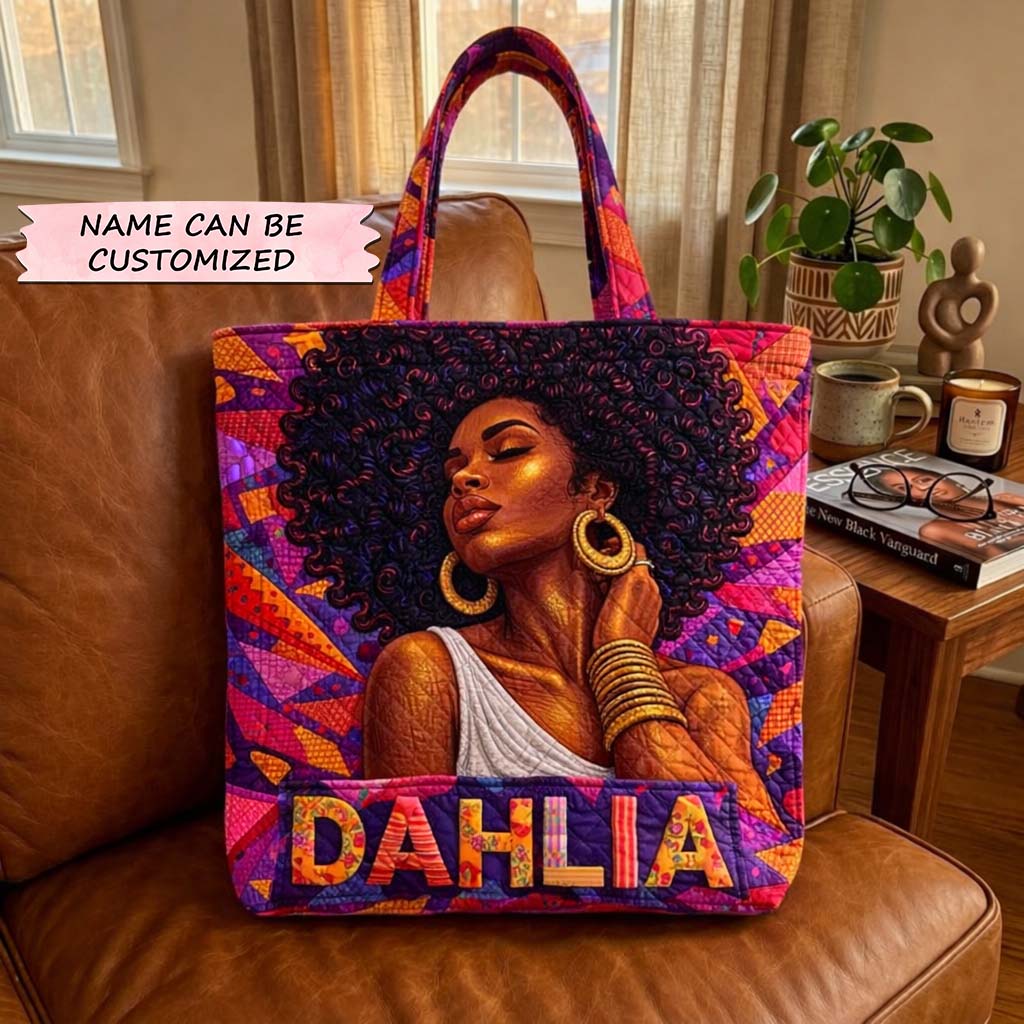 Melanin Queen Quilted Tote Bag QTCUZ GFTOTG3995