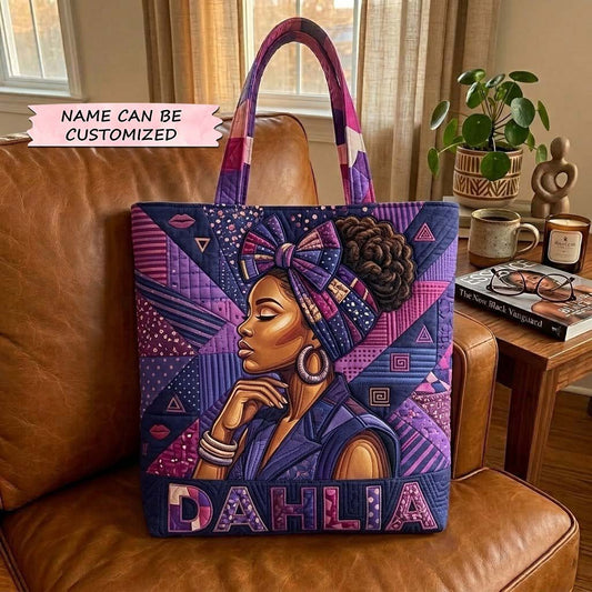 Melanin Queen Quilted Tote Bag QTCUZ GFTOTG3996