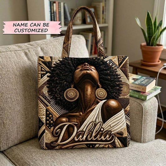 Melanin Queen Quilted Tote Bag QTCUZ GFTOTG3997