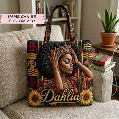Melanin Queen Quilted Tote Bag QTCUZ GFTOTG3998