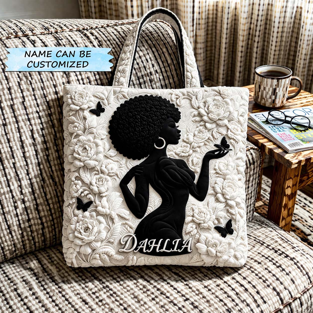 Melanin Queen Quilted Tote Bag QTCUZ GFTOTG4000