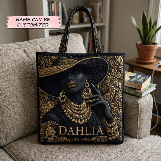 Melanin Queen Quilted Tote Bag QTCUZ GFTOTG4001