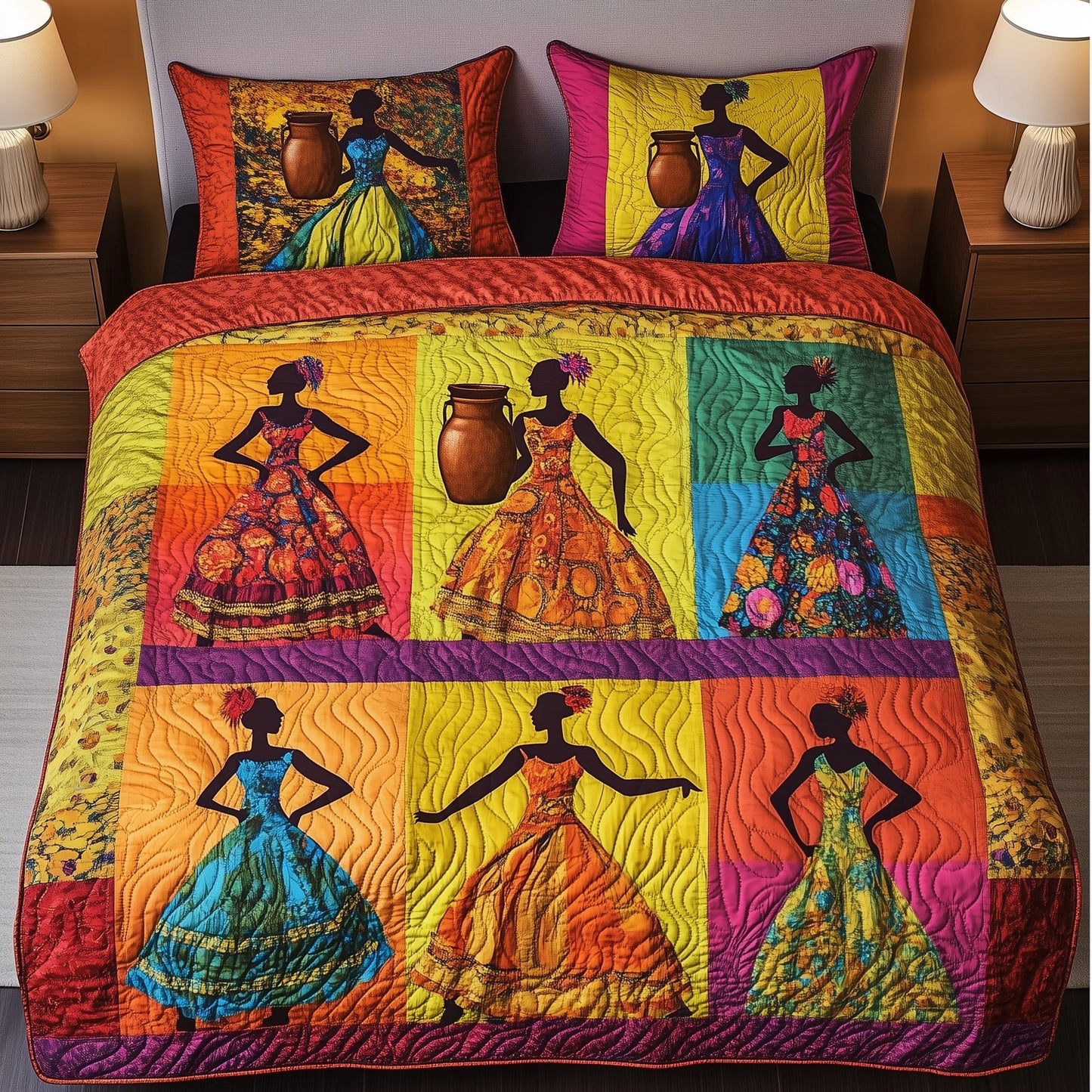 Golden Queens Quilted Bedding Set GFTOTG639