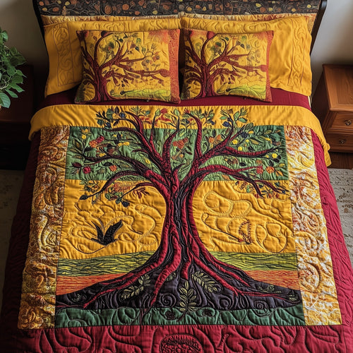 Black History Tree 3-Piece Quilted Bedding Set GFTOTL2558