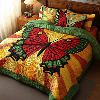 Juneteenth Butterfly 3-Piece Quilted Bedding Set GFTOTL3419