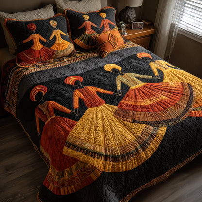 Traditional Dancing 3-Piece Quilted Bedding Set GFTOTL4121