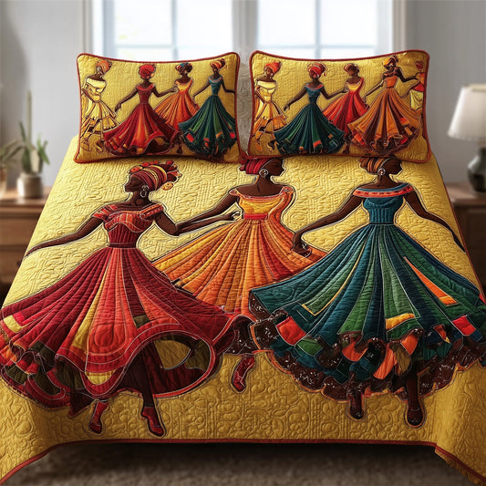 Traditional Dancing 3-Piece Quilted Bedding Set GFTOTL4125